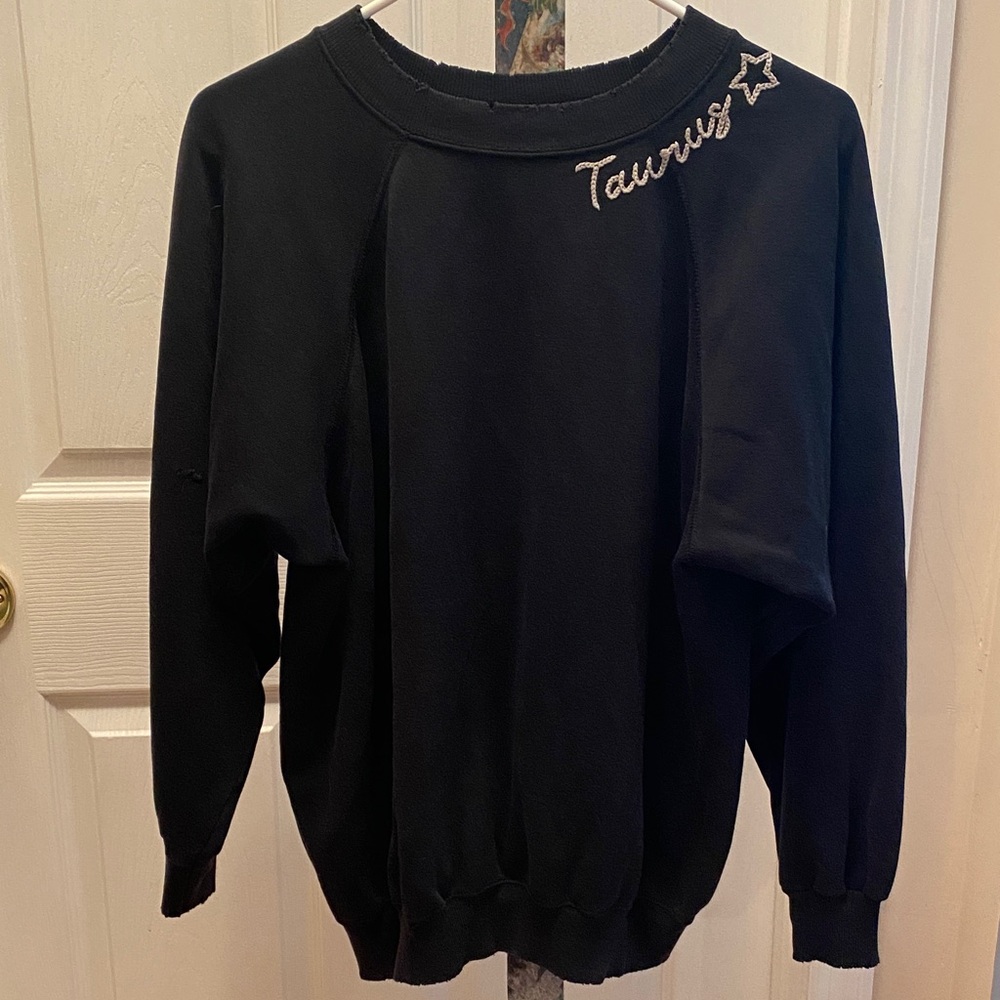 Taurus Vintage Black Sweatshirt w/embroidery